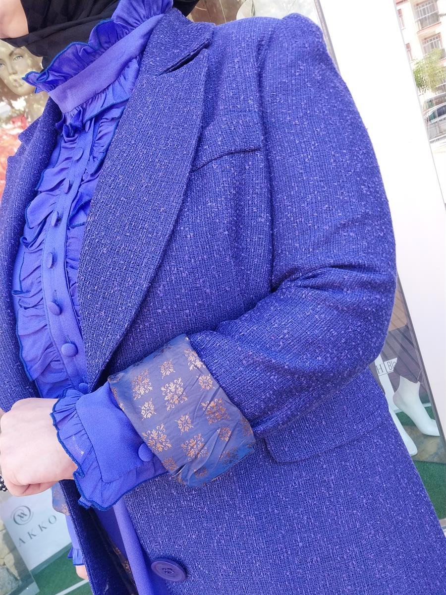 MİSSWHENCE UZUN BLAZER CEKET MOR 33200
