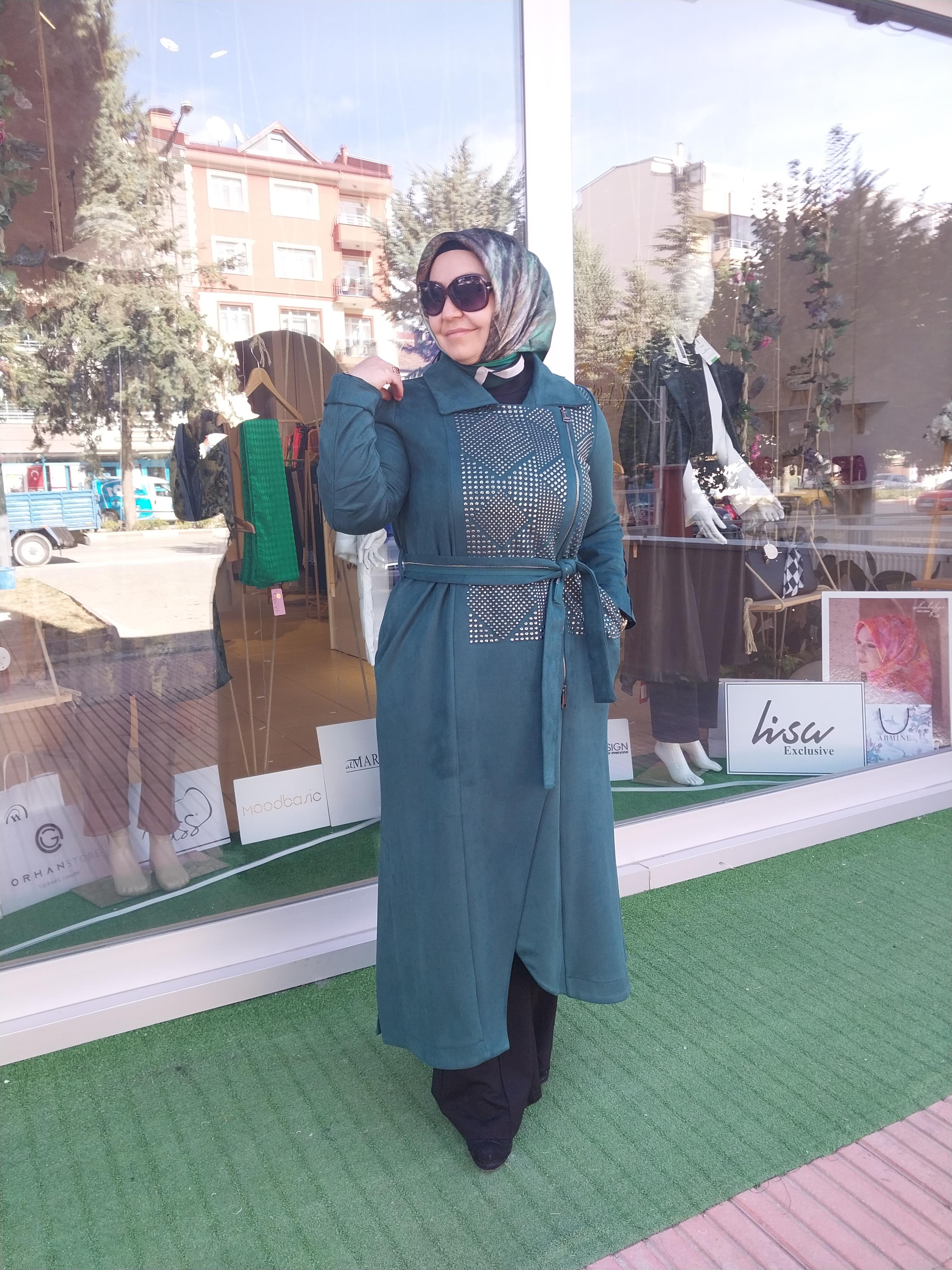 MİSSWHENCE ZIMBA DETAYLI SÜET PARDESÜ ZÜMRÜT 34520