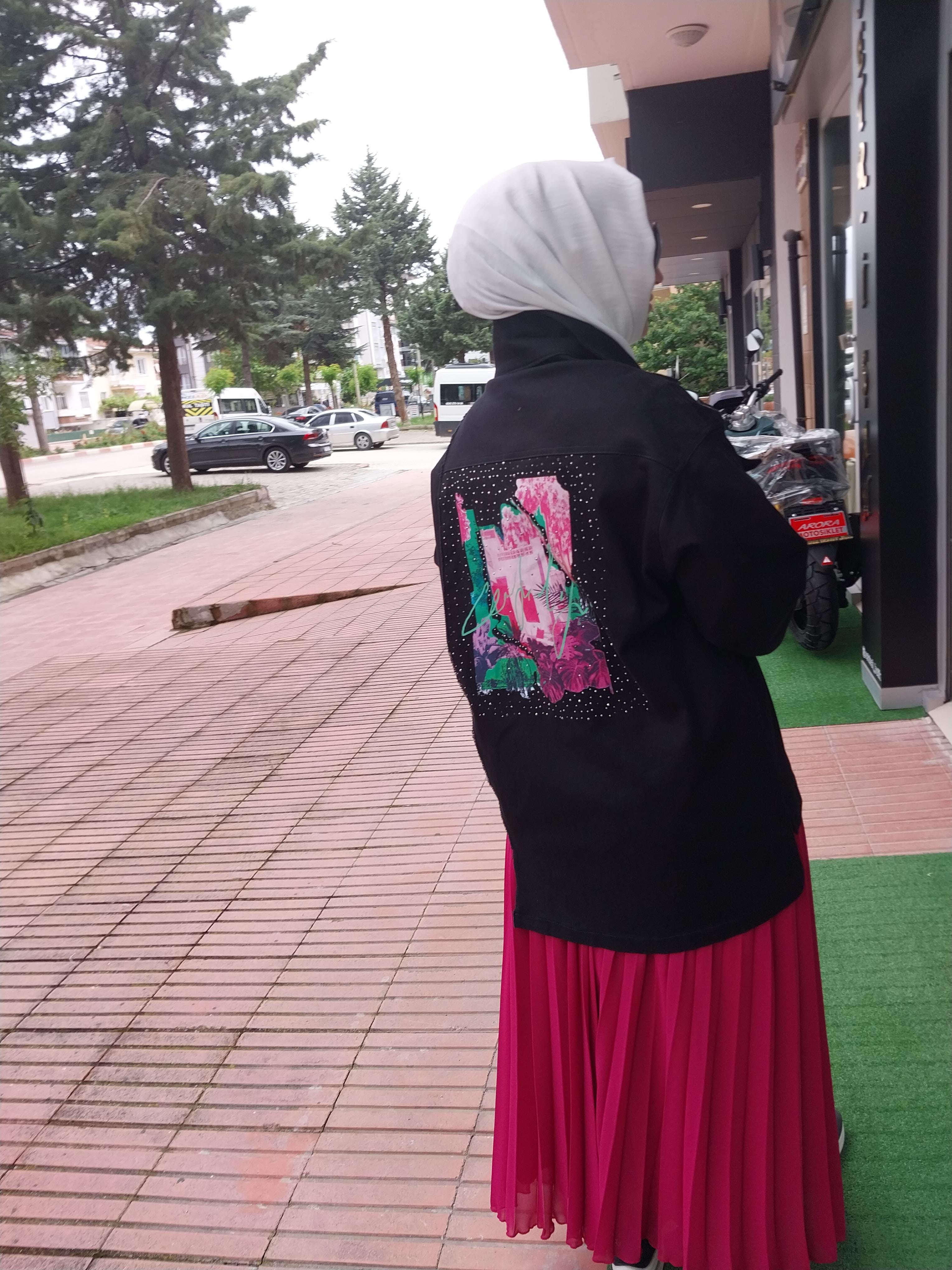 NİQOZZA CROCUS TAŞLI GABARDİN CEKET SİYAH 40024