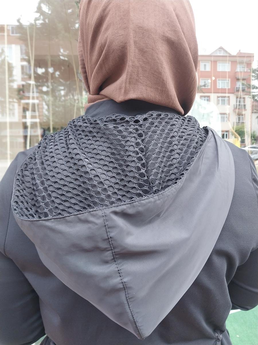 NURCAN ÇETİN FİLE DETAYLI FERACE SİYAH 23901