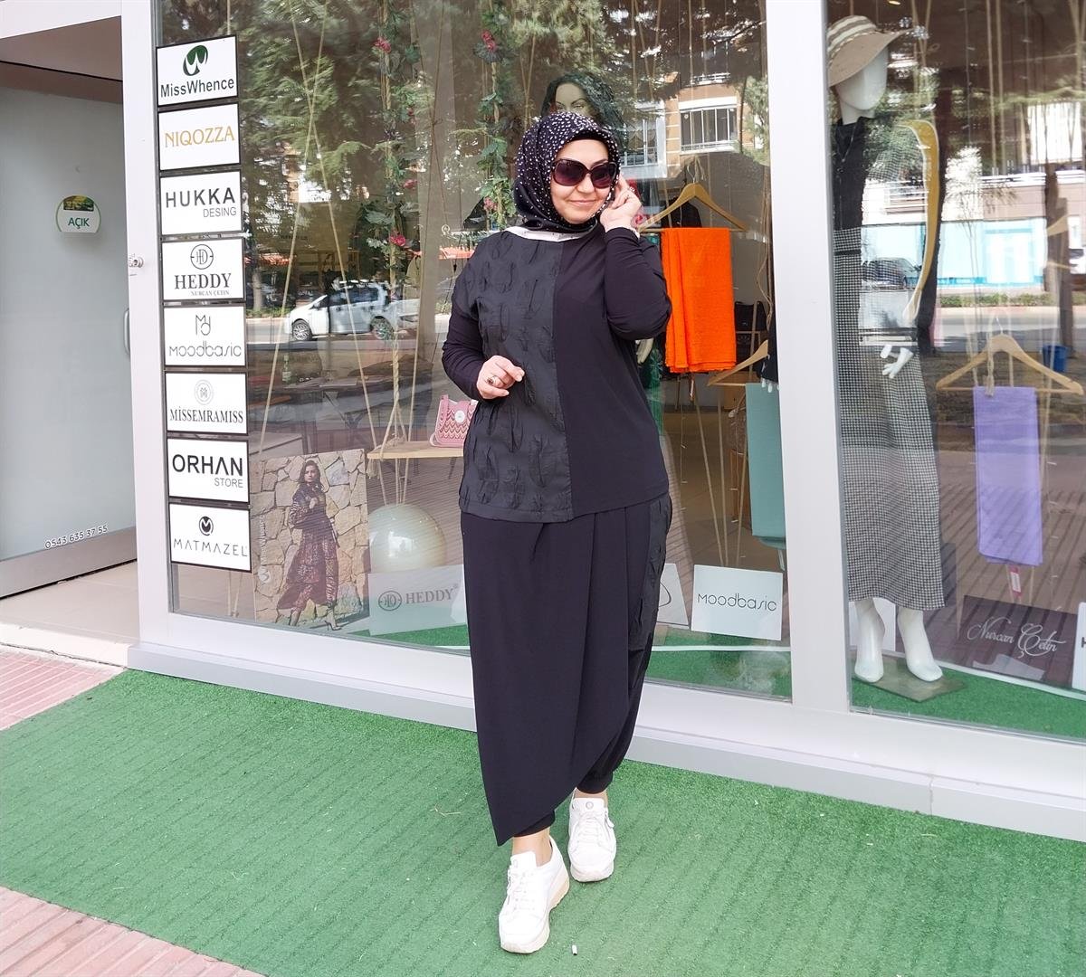 NURCAN ÇETİN KABARTMA DOKULU ŞALVAR TAKIM SİYAH 24408