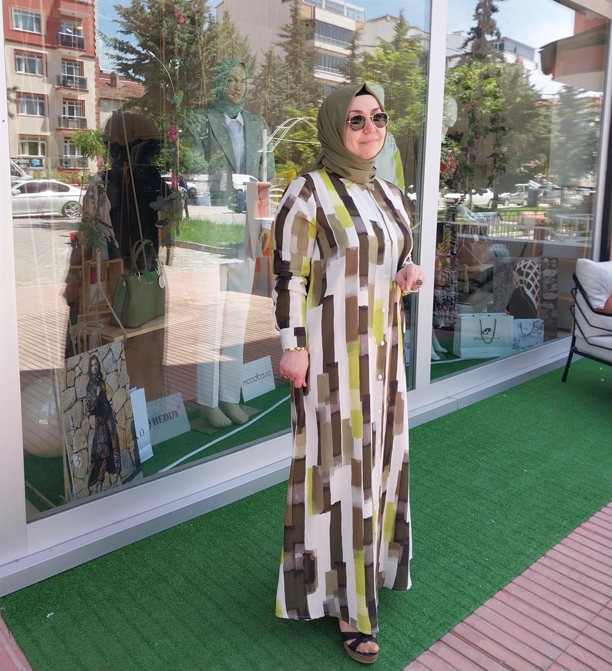 NURCAN ÇETİN KETEN TUNİK YEŞİL 23246