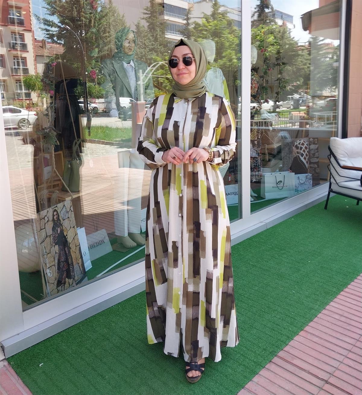 NURCAN ÇETİN KETEN TUNİK YEŞİL 23246