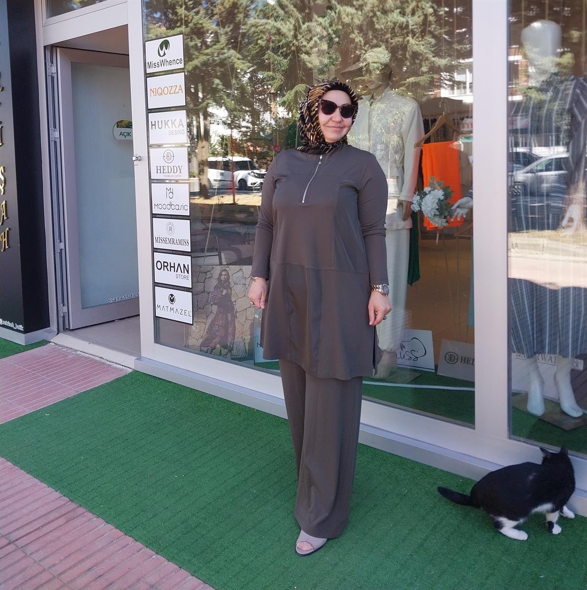 NURCAN ÇETİN PARAŞÜT DETAY BAMBU PANTOLONLU TAKIM HAKİ 24421