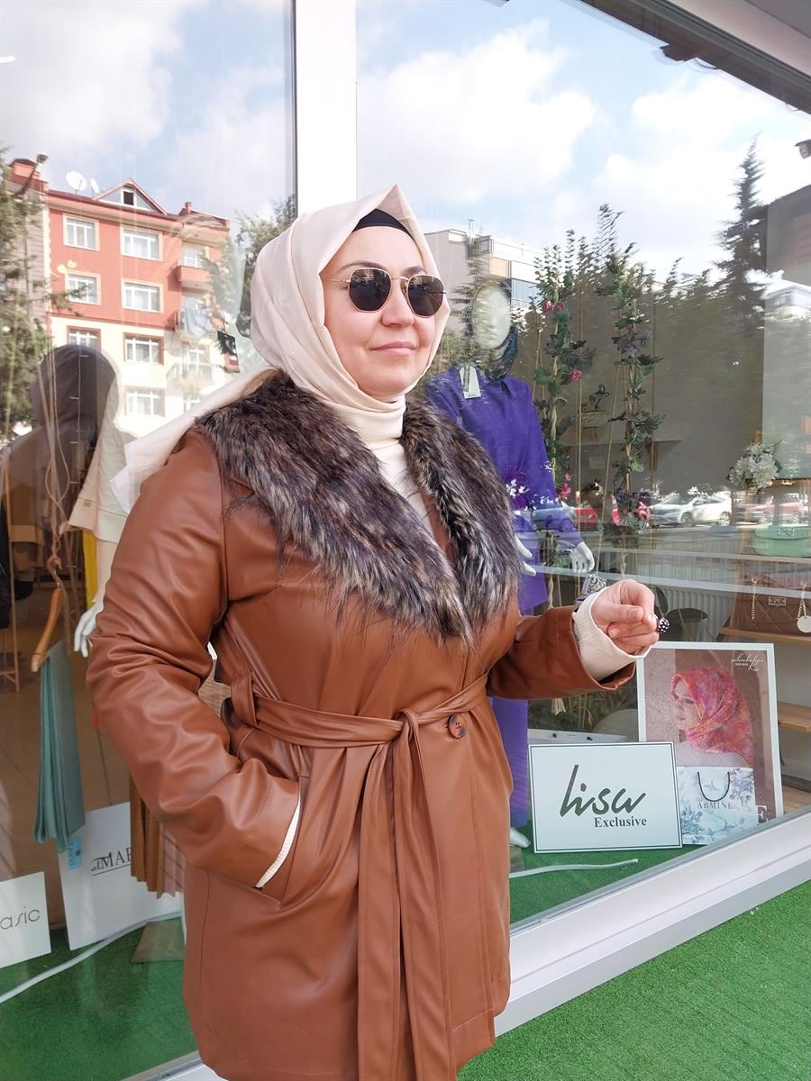 NURCAN ÇETİN YAKASI ÇIKABİLİR KÜRKLÜ KAP TABA 20329