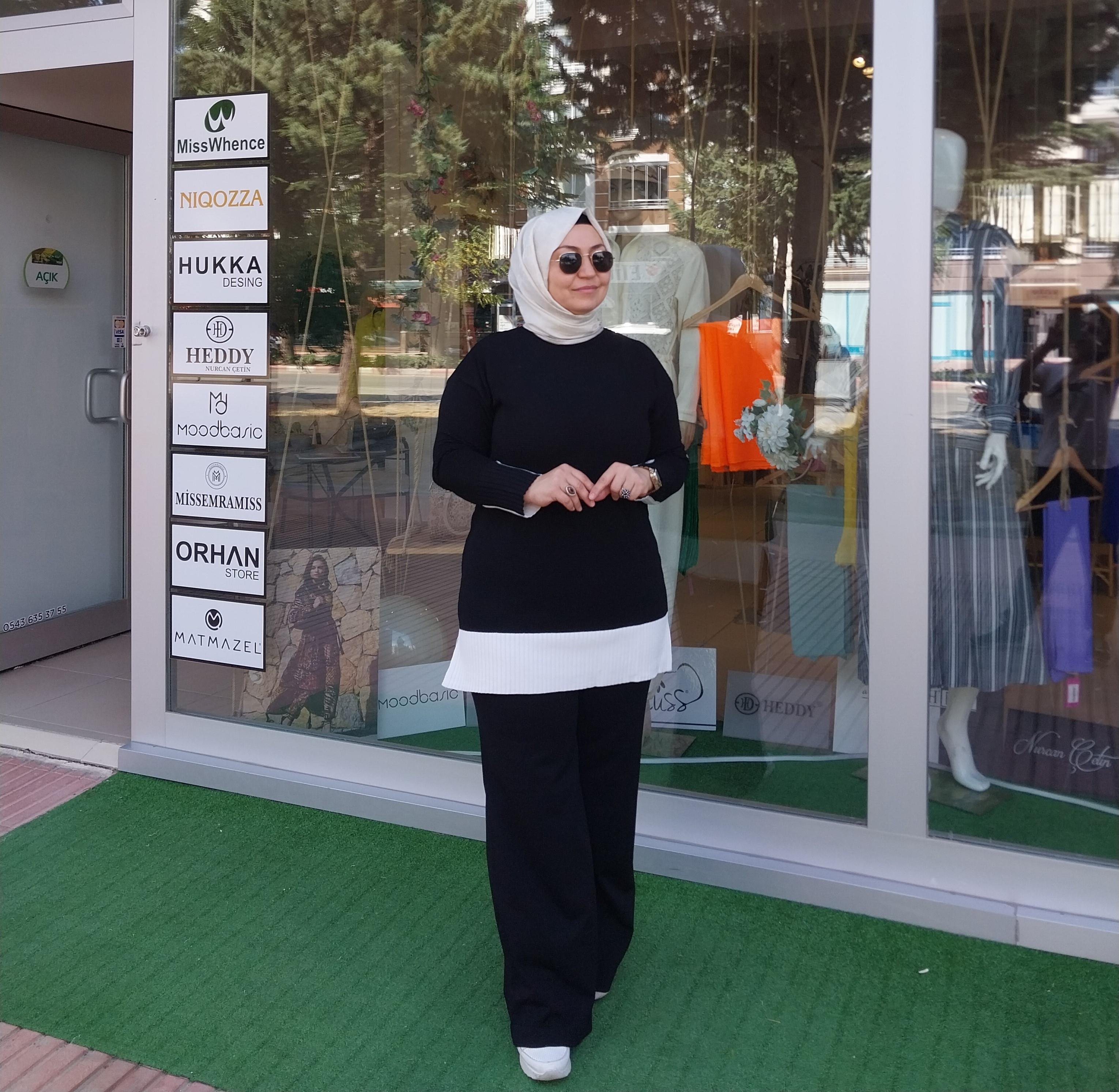 NUSS MERSERİZE DESENLİ TRİKO PANTOLONLU TAKIM SİYAH NS-23K-605TKM