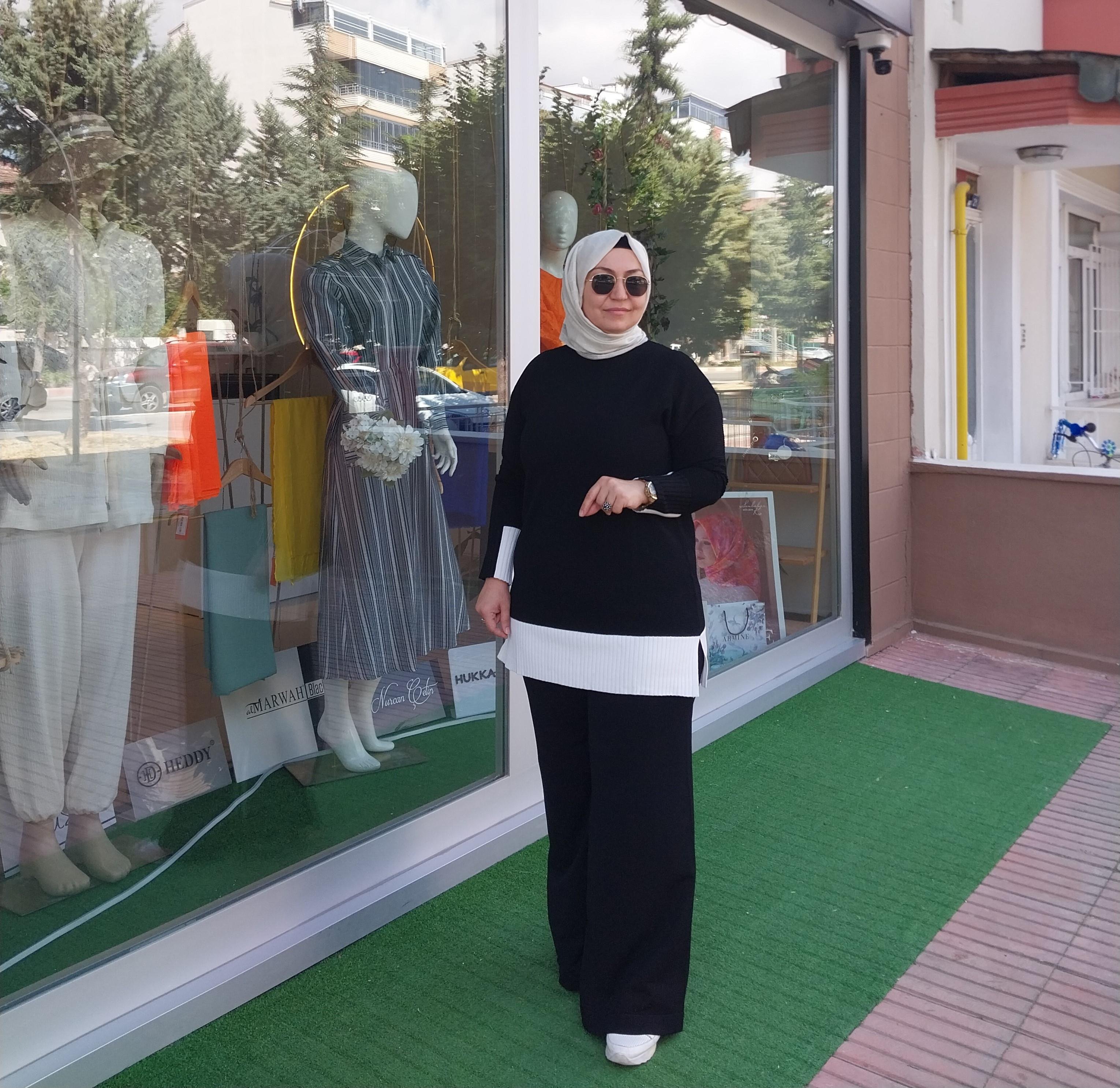 NUSS MERSERİZE DESENLİ TRİKO PANTOLONLU TAKIM SİYAH NS-23K-605TKM