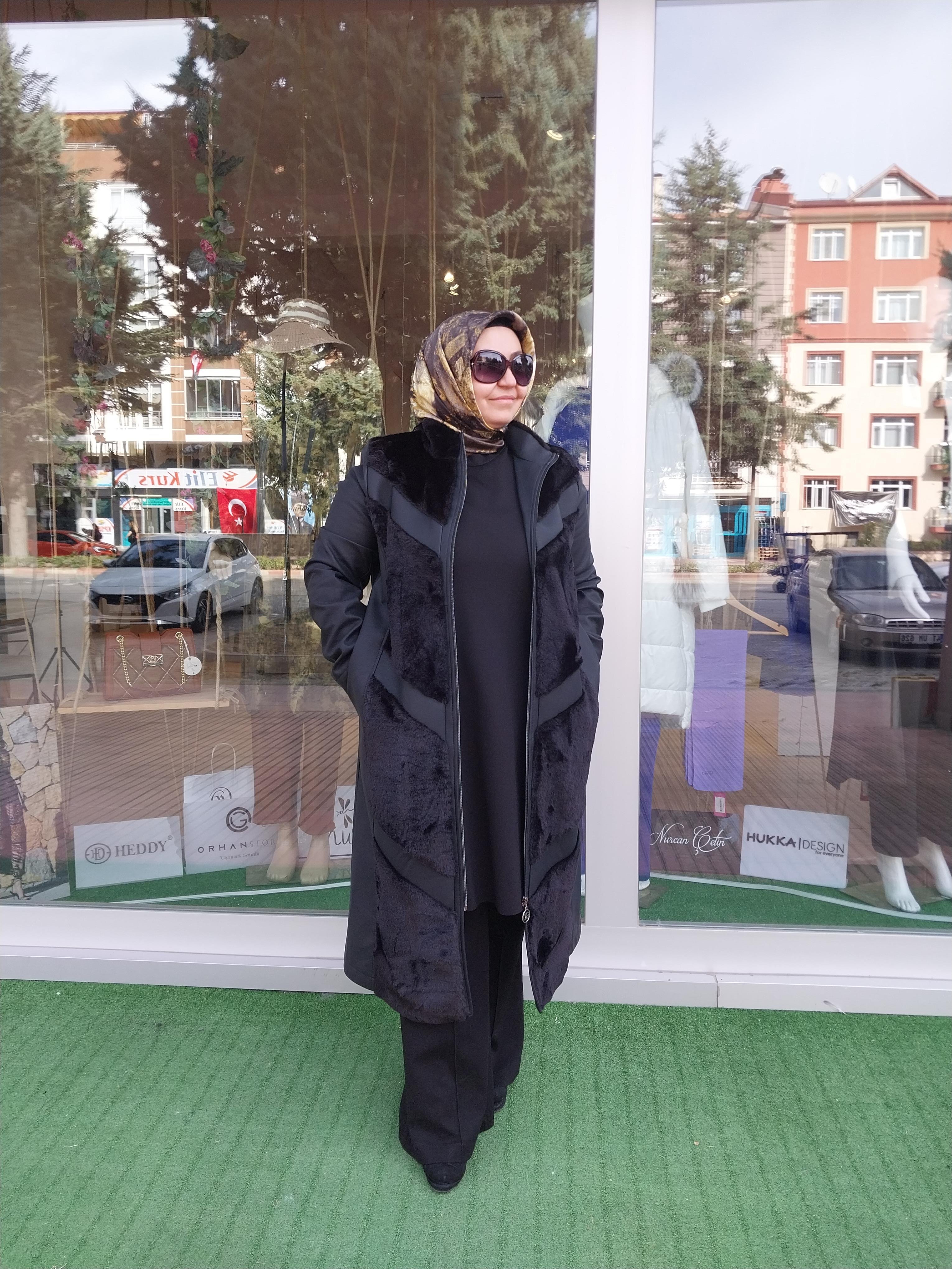 ORHAN STORE KÜRK DETAYLI DERİ KAP SİYAH 1379