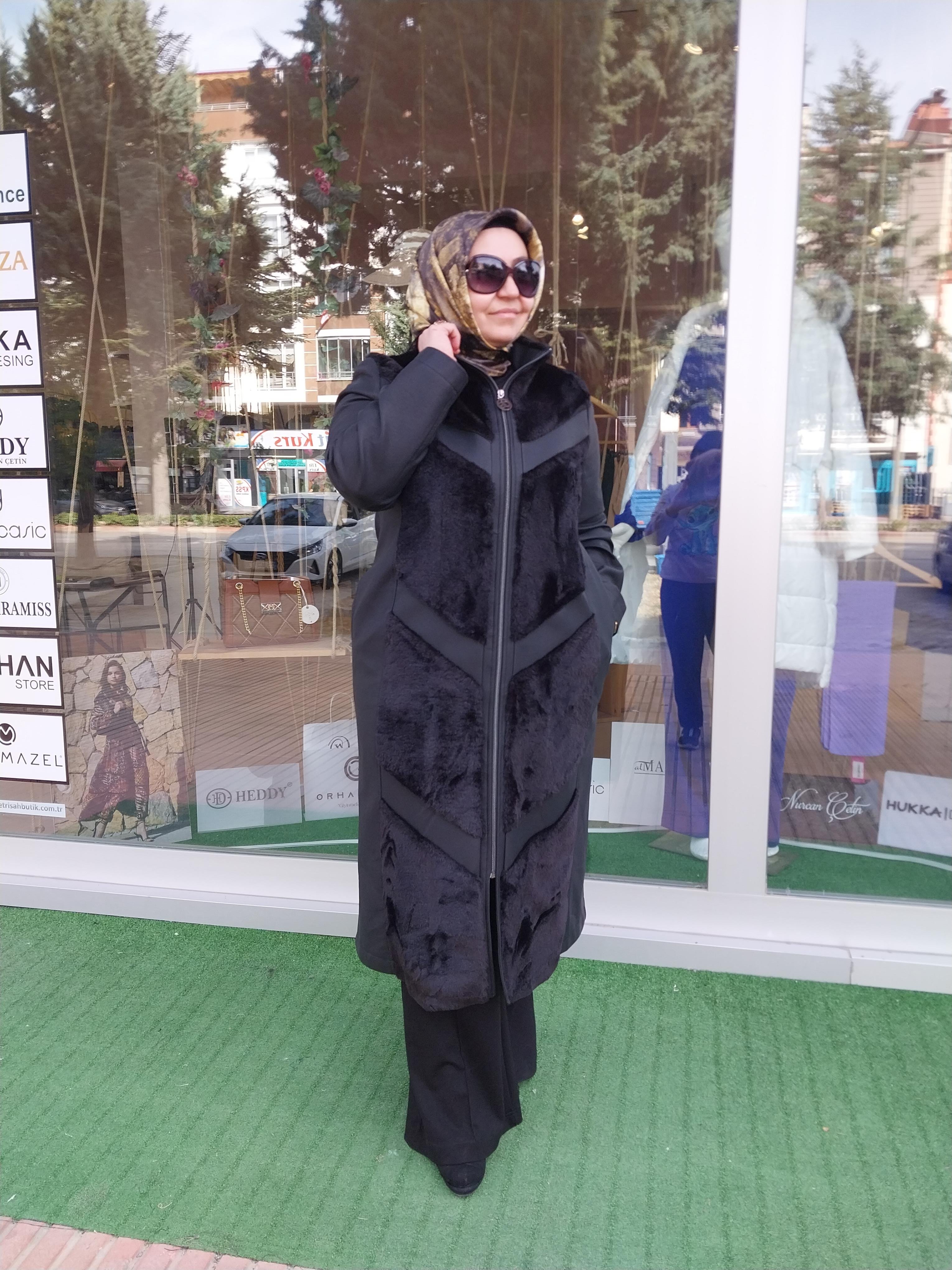 ORHAN STORE KÜRK DETAYLI DERİ KAP SİYAH 1379