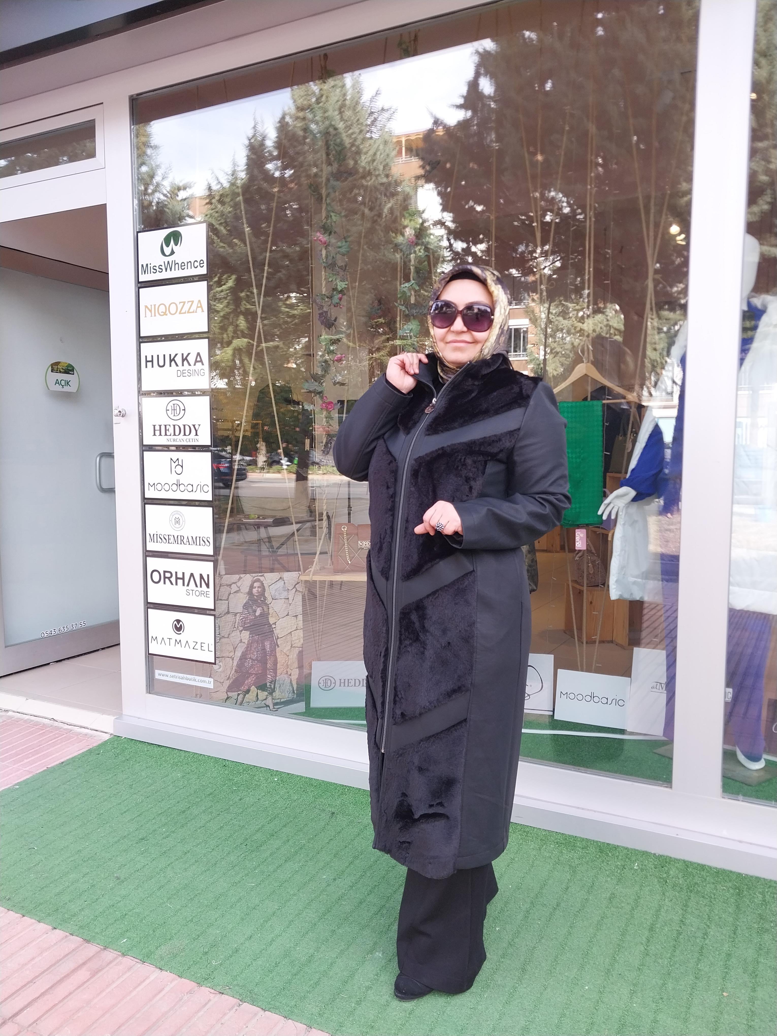 ORHAN STORE KÜRK DETAYLI DERİ KAP SİYAH 1379