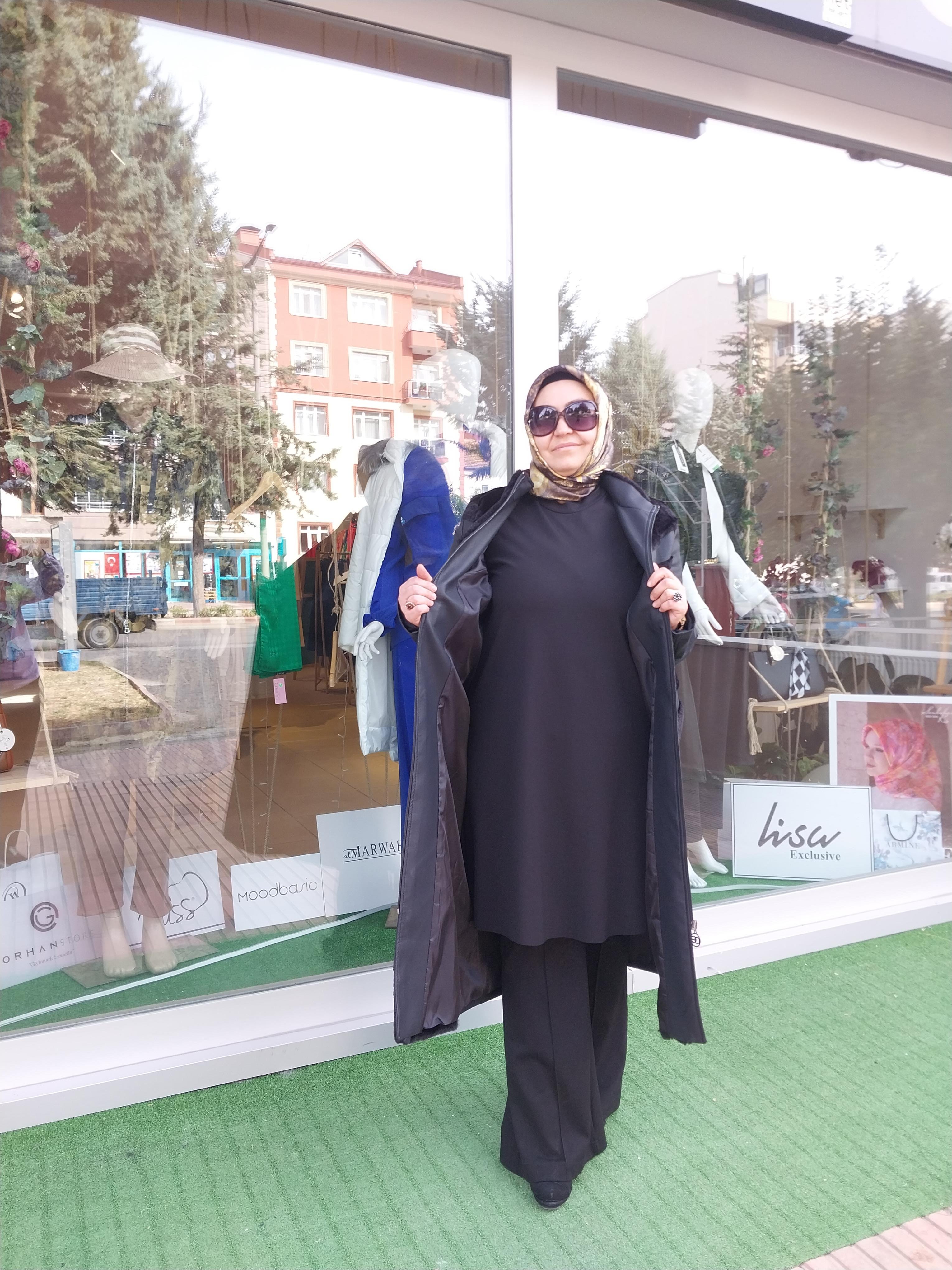 ORHAN STORE KÜRK DETAYLI DERİ KAP SİYAH 1379
