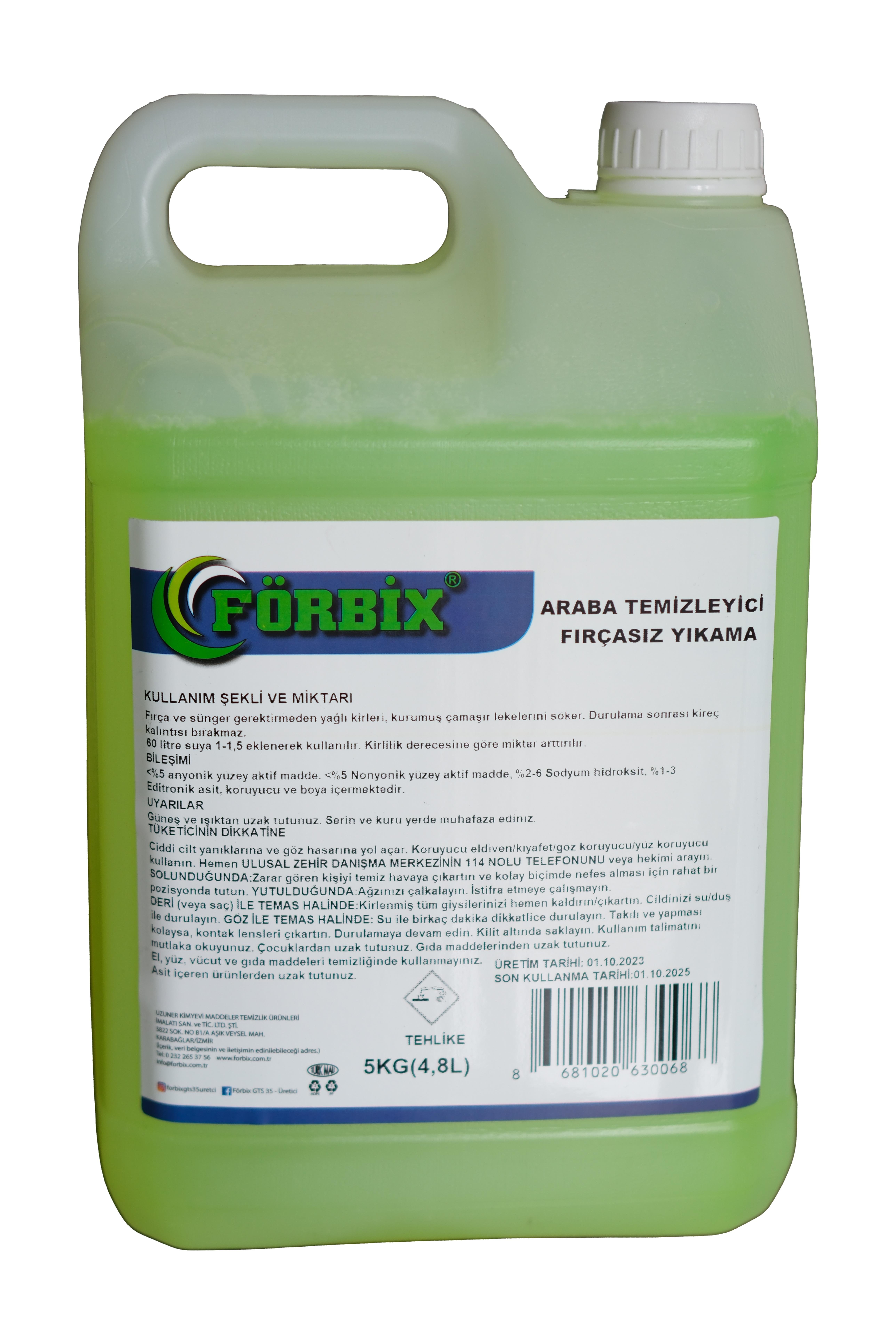 FORBİX FIRÇASIZ OTO YIKAMA ŞAMPUANI 5 KG 