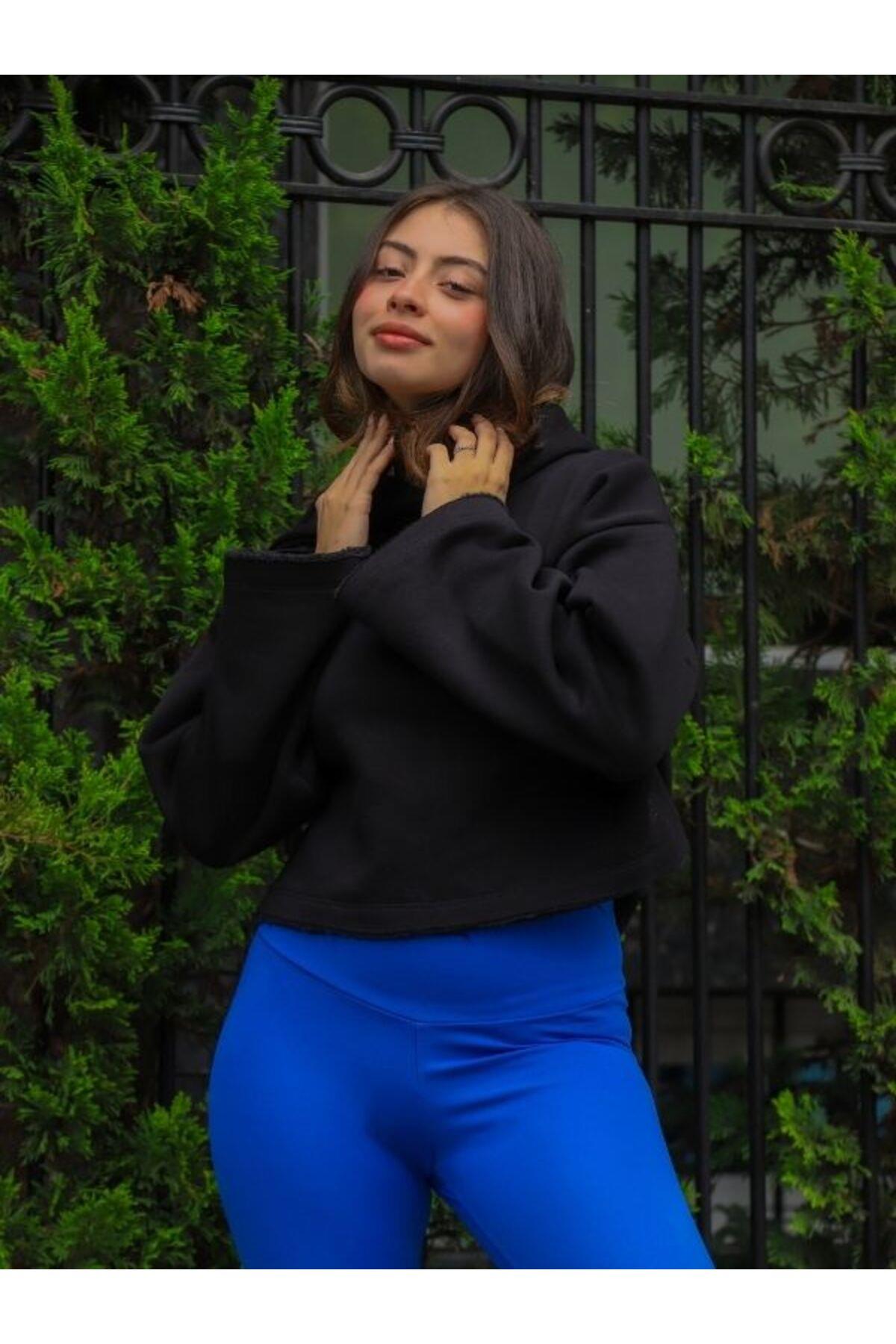 Kadın Yüksek Bel Toparlayıcı Mavi Model Tayt