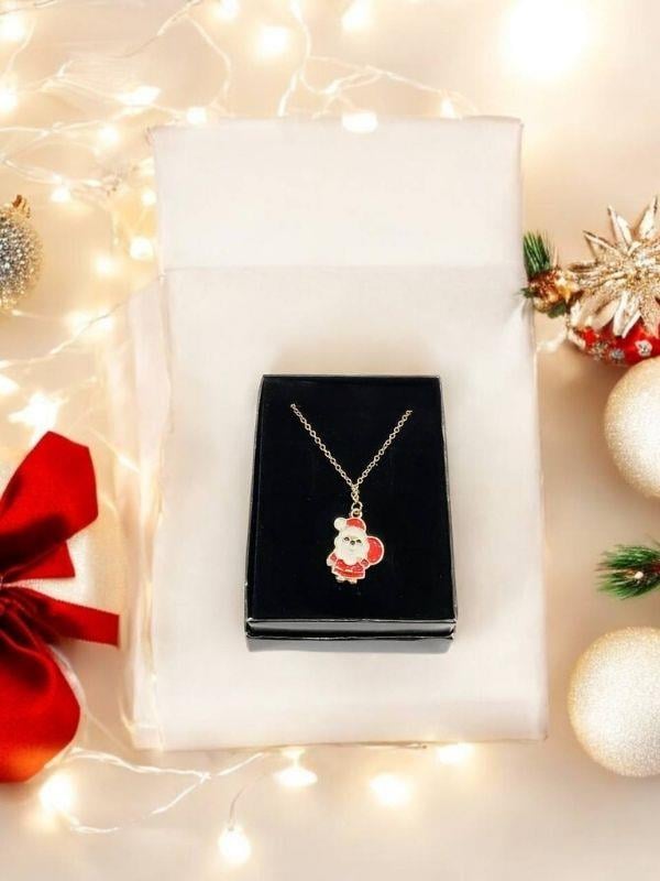 Yılbaşı Temalı Tasarım Noel Baba Charmlı Kolye (Kutulu)