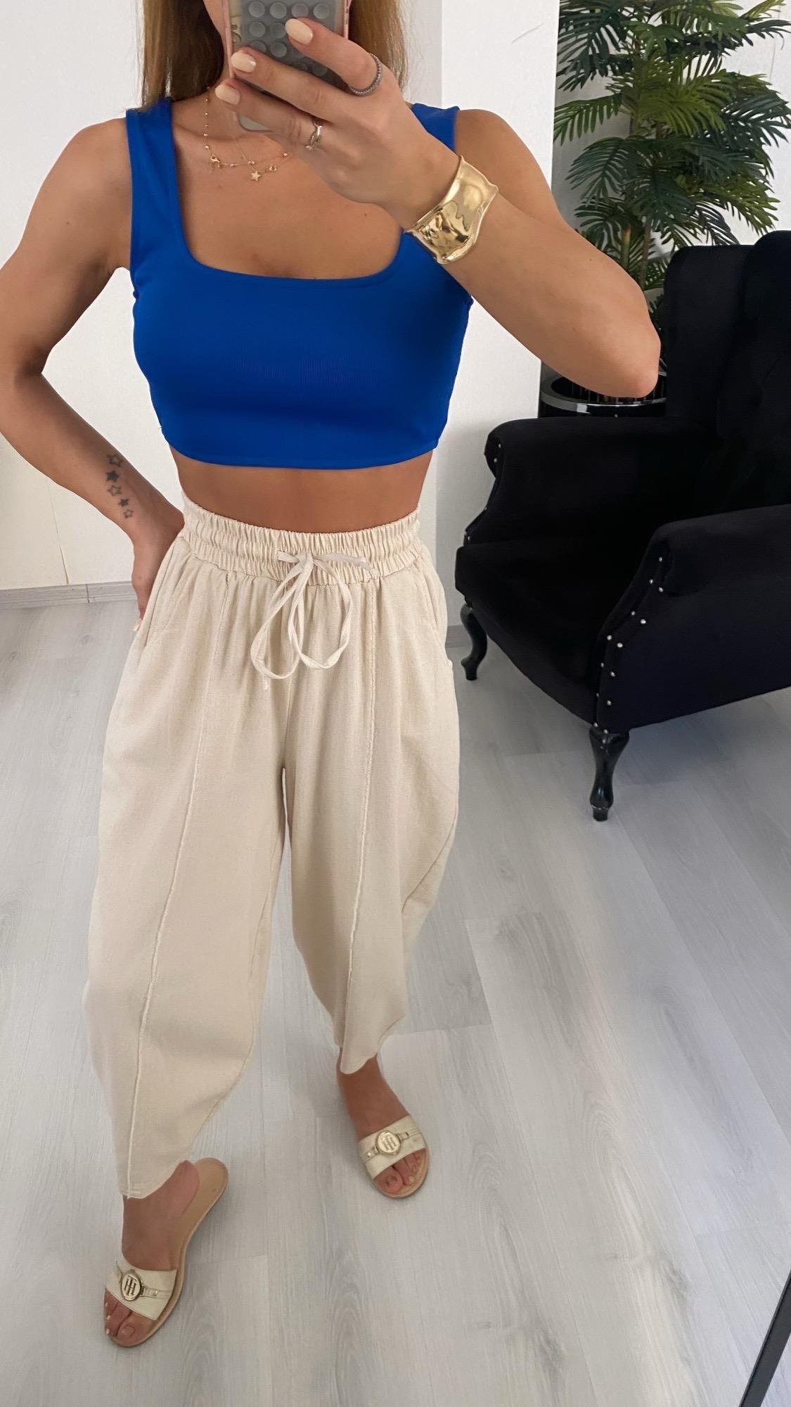 YENİ SEZONKrem Gabardin Gömlek Pantolon Takım