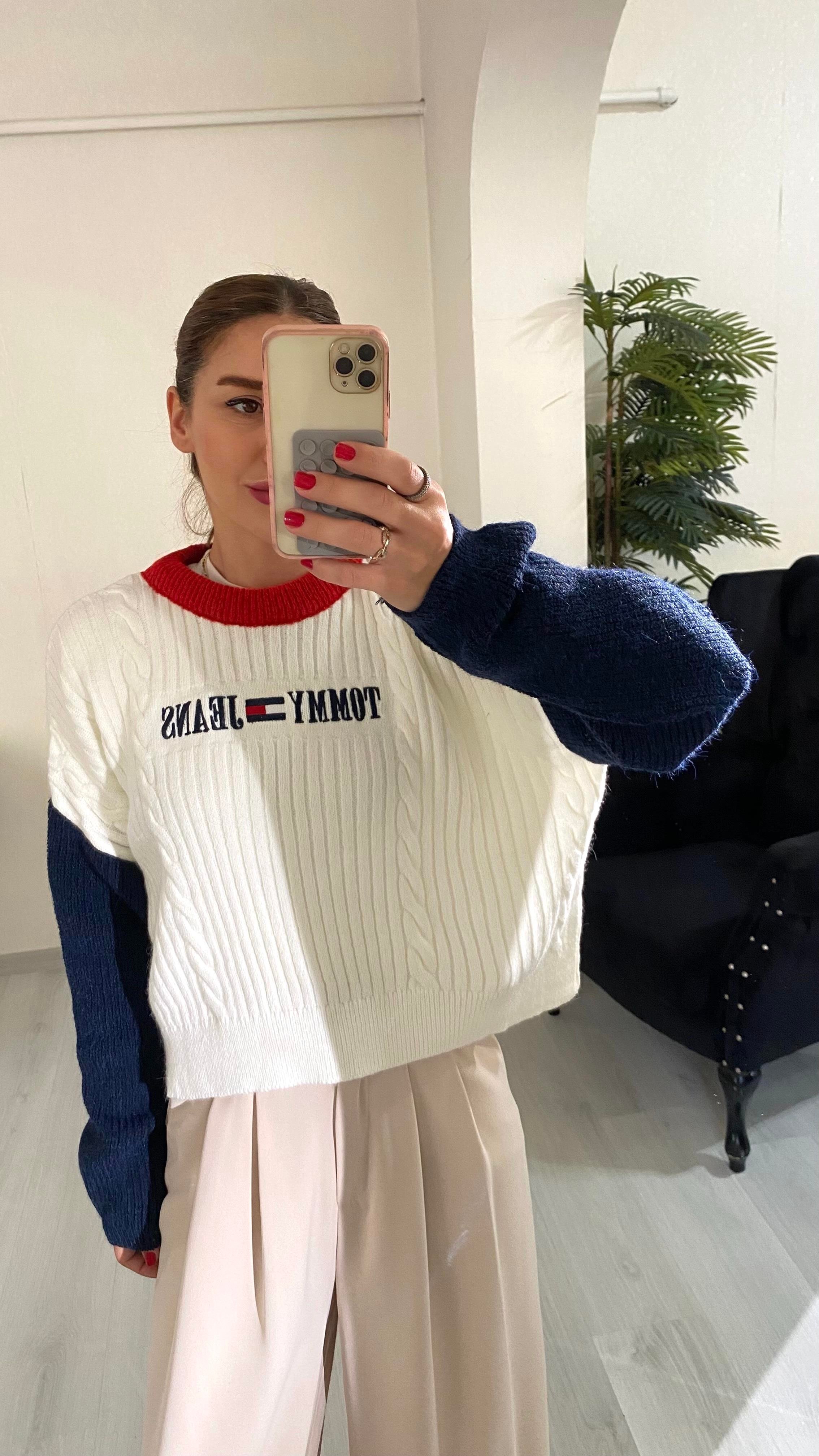 YENİ SEZONOrj. Krem Çok Renkli Kazak