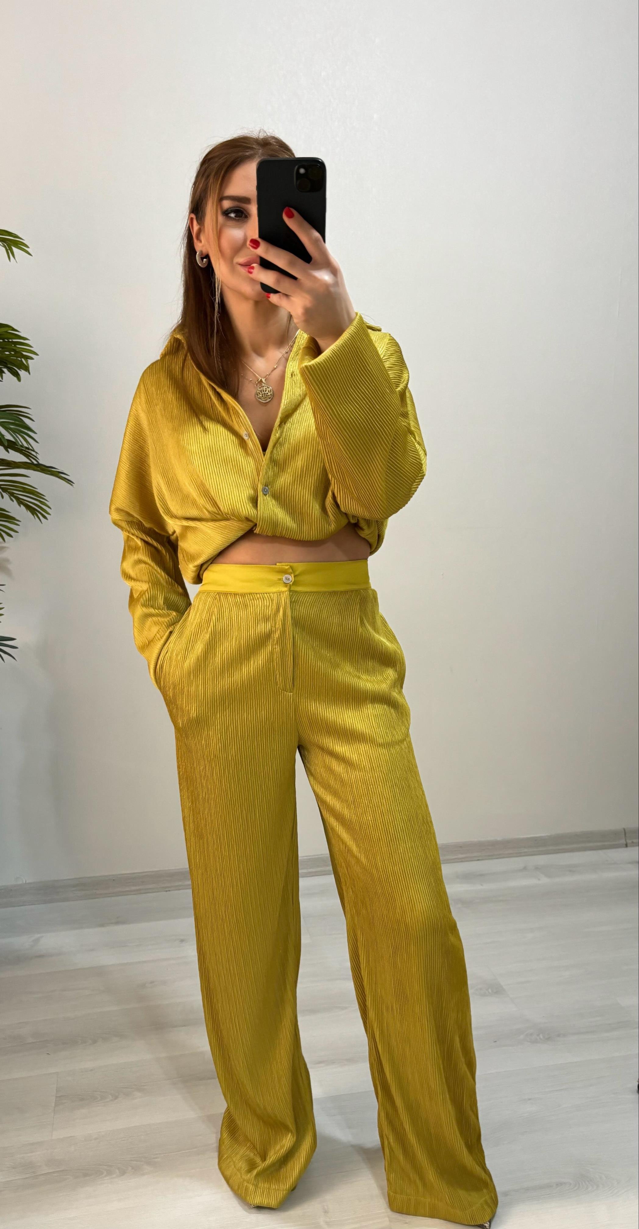Yeşil Gömlek Pantolon Takım