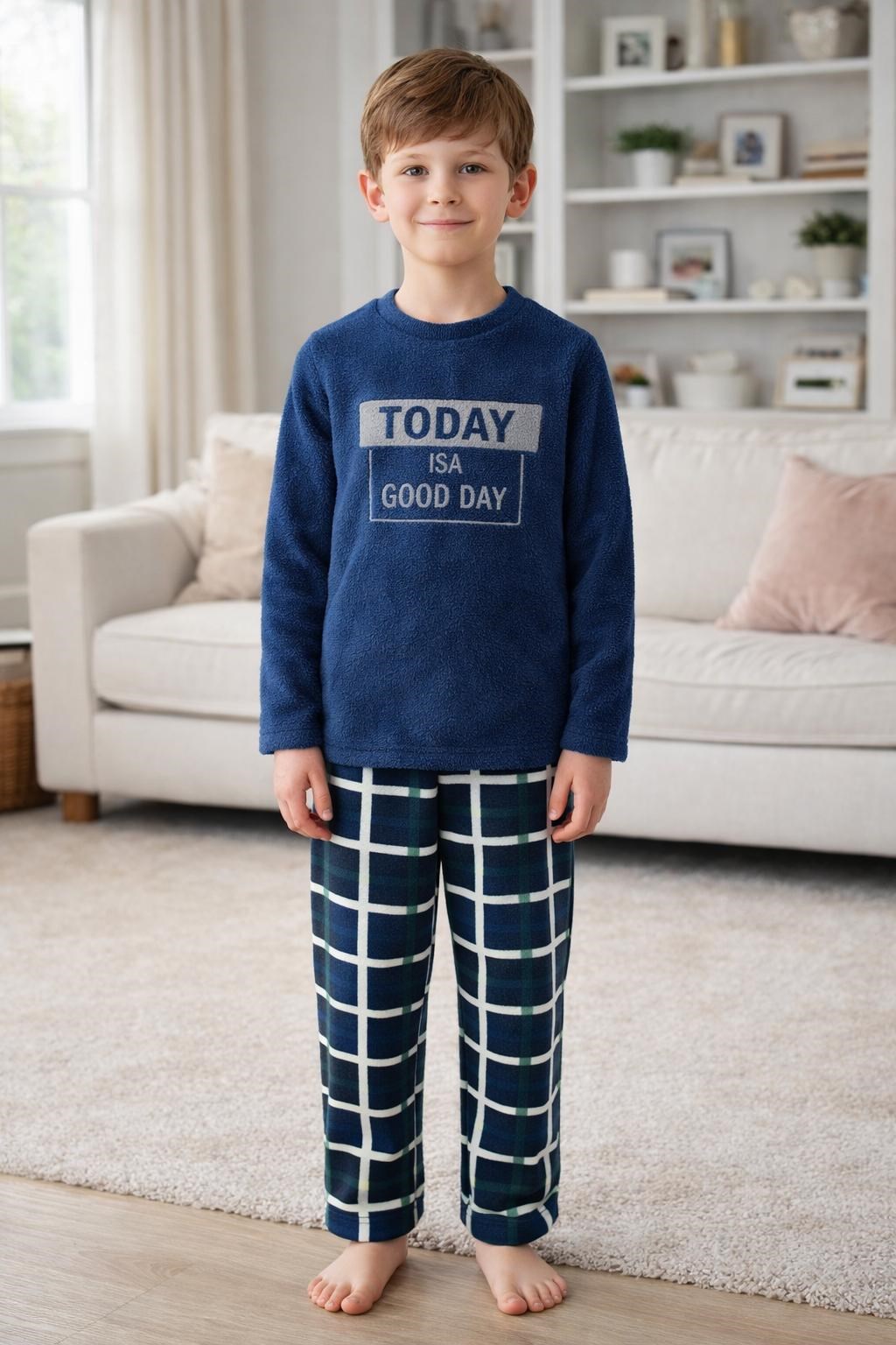 Aydoğan Erkek Çocuk Çizgili Pijama Takımı 8-11 Yaş LACİVERT