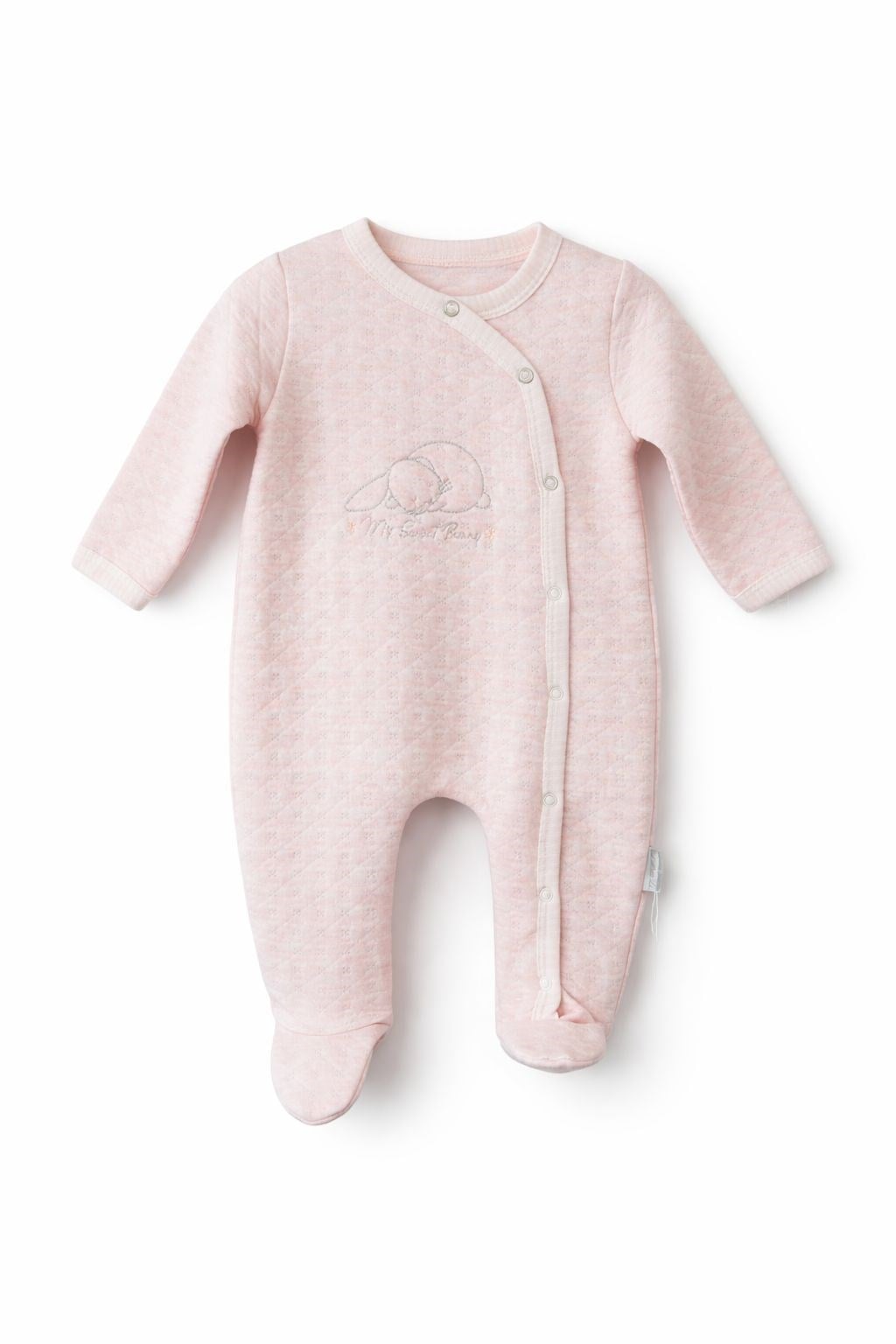 Babydola Kız Bebek Uyuyan Tavşan Baskı Tulum Yenidoğan PEMBE