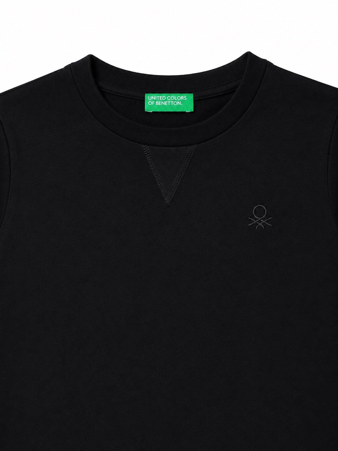 Benetton Basic Bisiklet Yaka Pamuklu Erkek Çocuk Tshirt 6-14 Yaş SİYAH