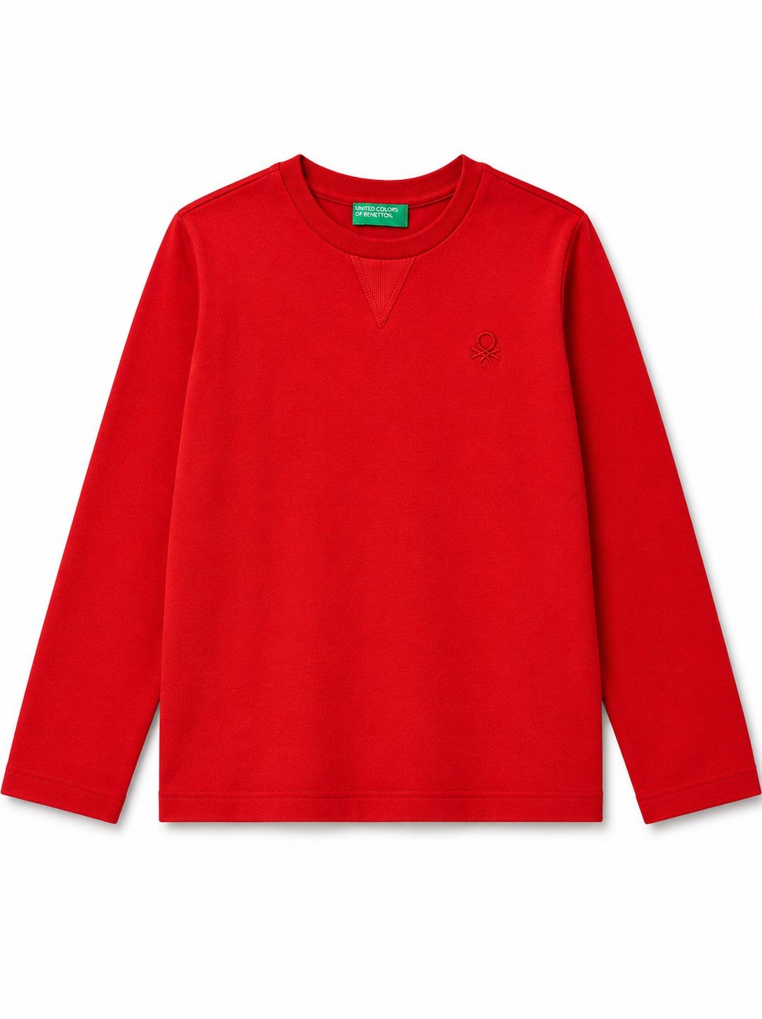 Benetton Basic Bisiklet Yaka Pamuklu Erkek Çocuk Tshirt 6-14 Yaş KIRMIZI