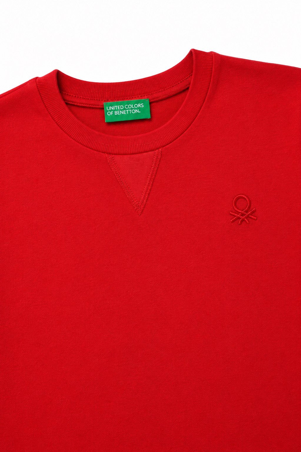 Benetton Basic Bisiklet Yaka Pamuklu Erkek Çocuk Tshirt 6-14 Yaş KIRMIZI