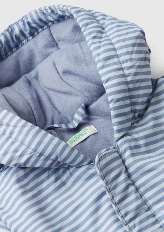 Benetton Bebek Desenli İçi Şardonlu Mont 3-18 Ay MAVİ