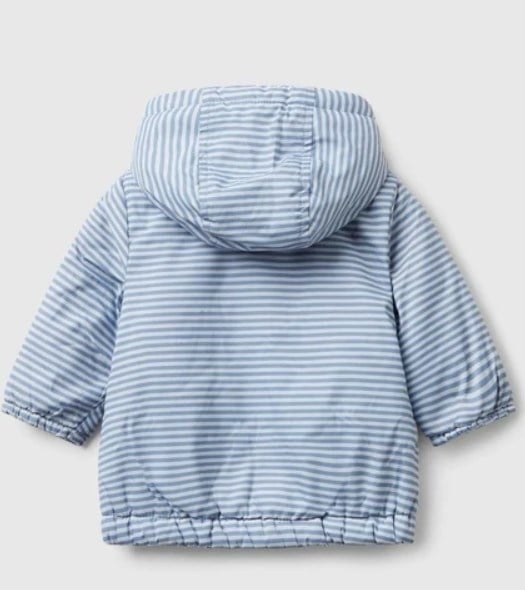 Benetton Bebek Desenli İçi Şardonlu Mont 3-18 Ay MAVİ