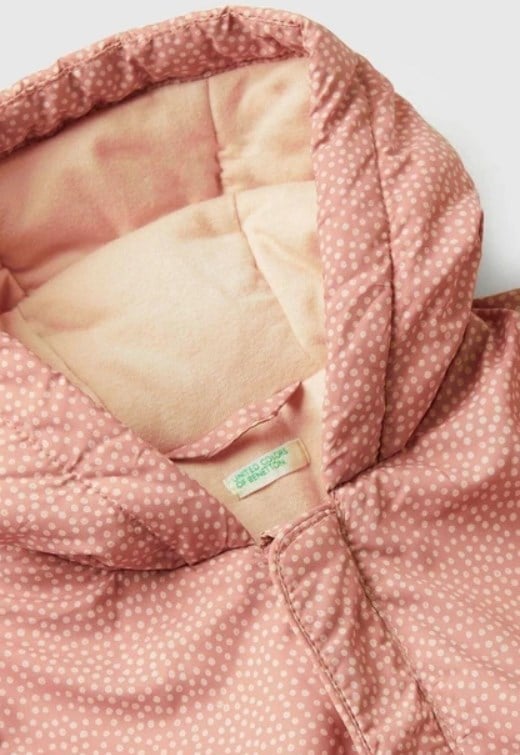Benetton Bebek Desenli İçi Şardonlu Mont 3-18 Ay KİREMİT