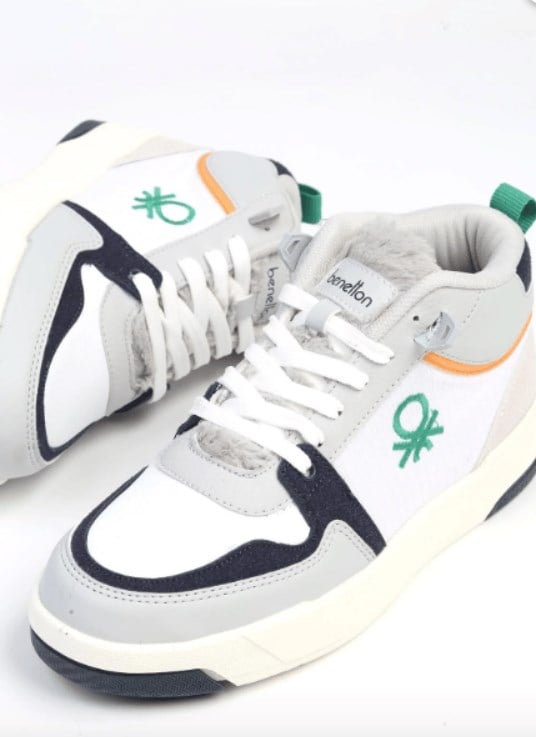 Benetton Çocuk Bağacıklı Logo Baskı Bot 36-40 BEYAZ