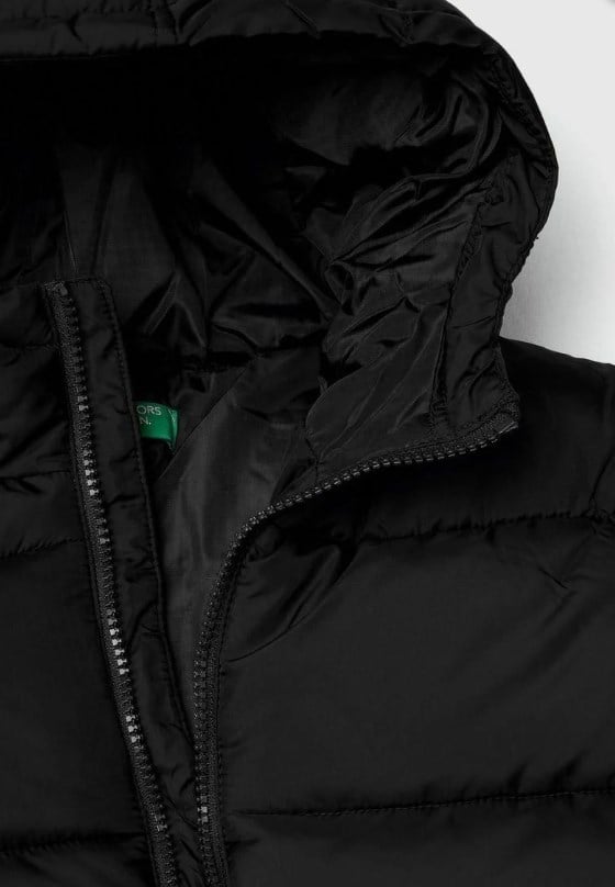 Benetton Çocuk Düz Şişme Mont 6-14 Yaş SİYAH