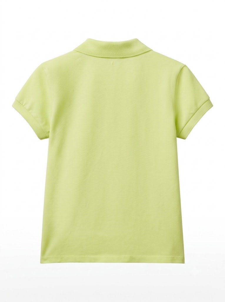 Benetton Çocuk Gömlek Yaka Kısa Kollu Tişört 6-14 Yaş NEON YEŞİL