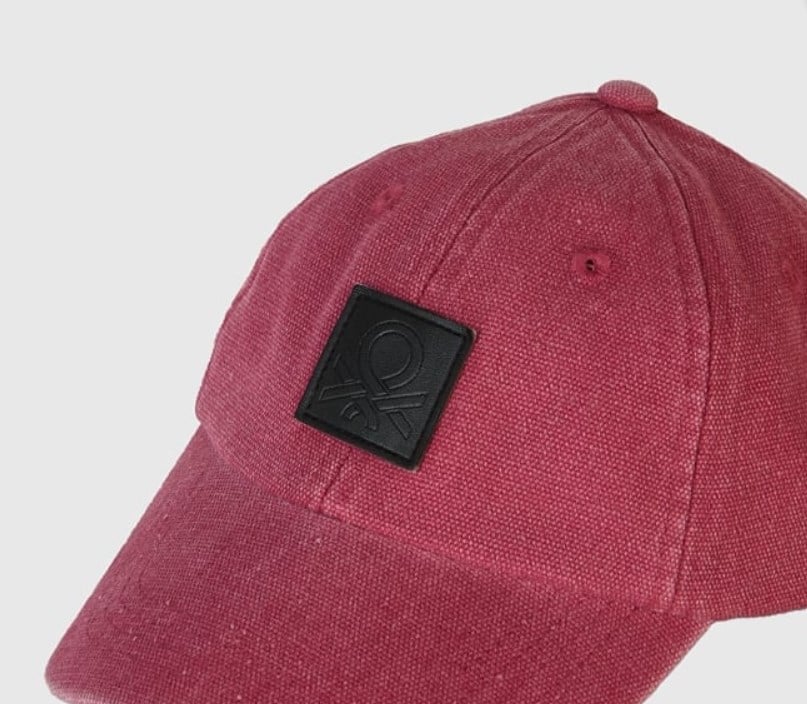 Benetton Çocuk Logosu  Deri Kot Cap Şapka 6-14 Yaş PEMBE