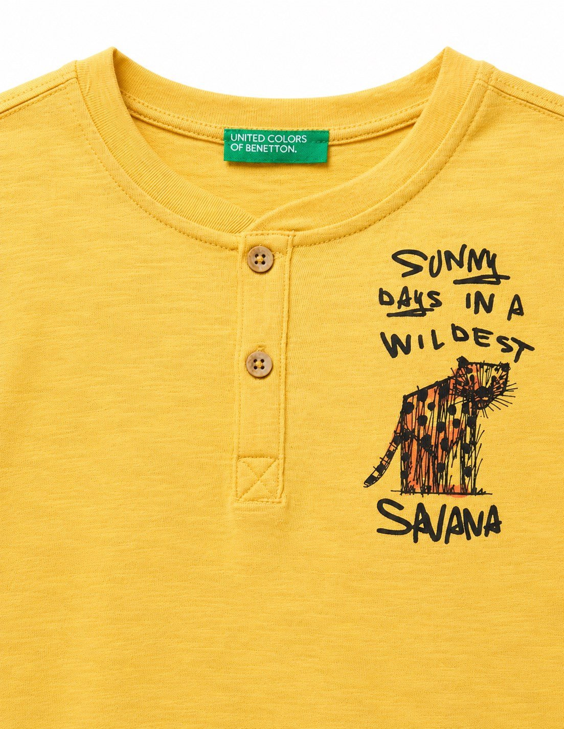 Benetton Erkek Bebek Baskı T-shirt SARI