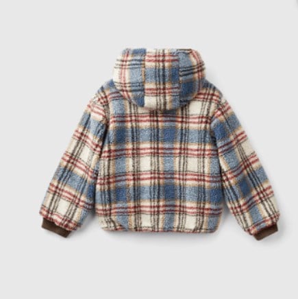 Benetton Erkek Bebek Çizgili Kapişonşlu Fermuarlı Mont 6-14 Yaş KAHVE
