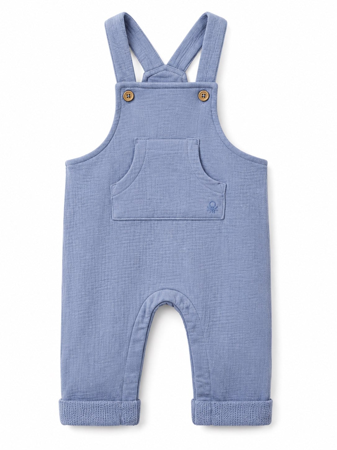 Benetton Erkek Bebek Düğmeli Askılı Triko Tulum 1-6 Yaş MAVİ