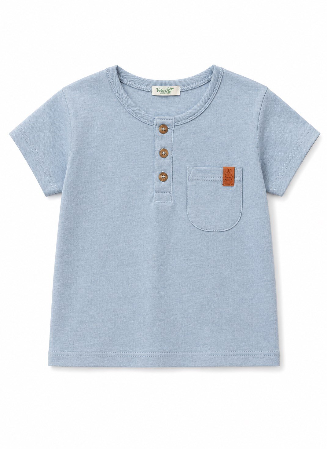 Benetton Erkek Bebek Düğmeli Tişört 3 Ay 18 Ay AÇIK MAVİ