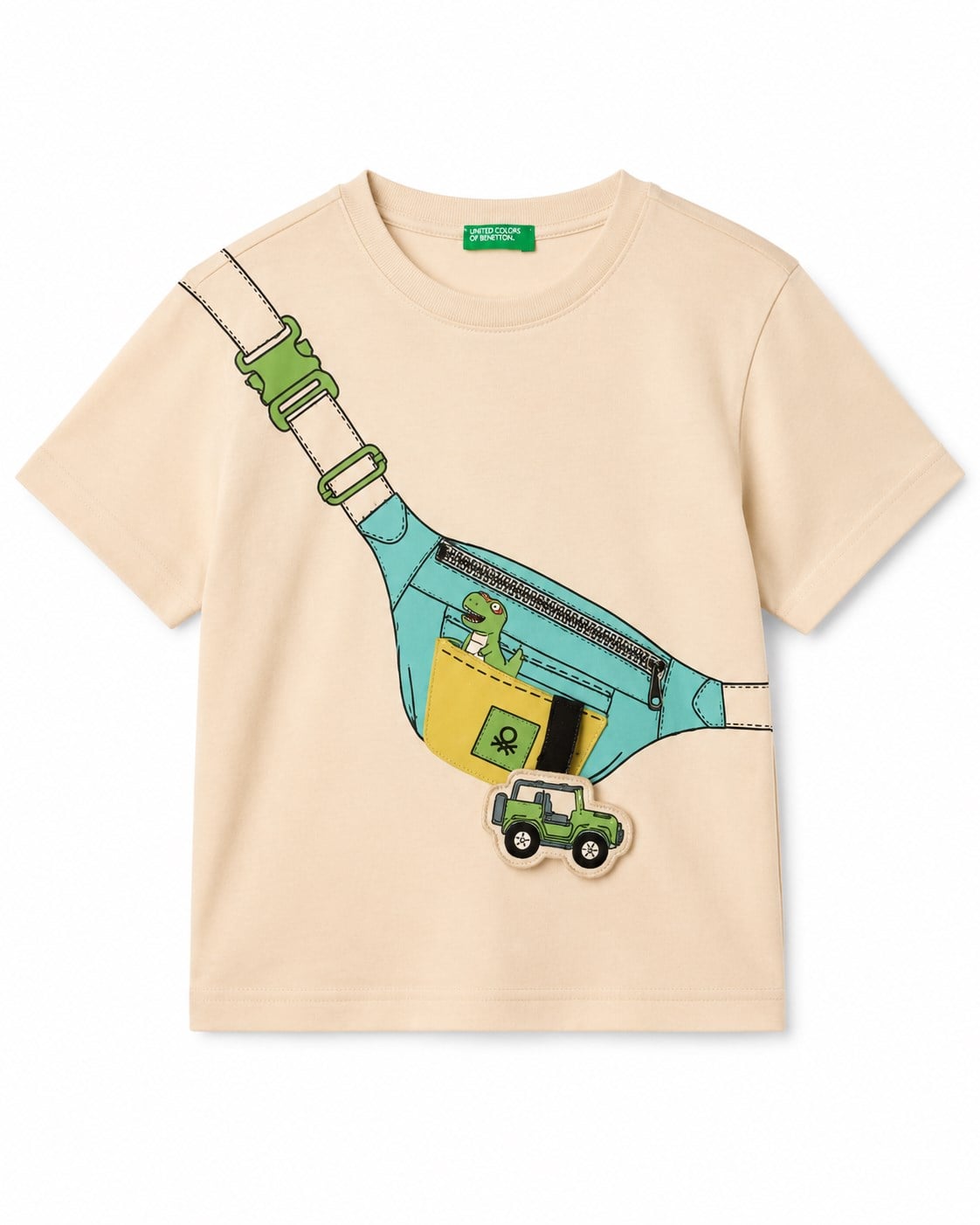 Benetton Erkek Bebek Figürlü Kısa Kollu Tişört 1-6 Yaş EKRU