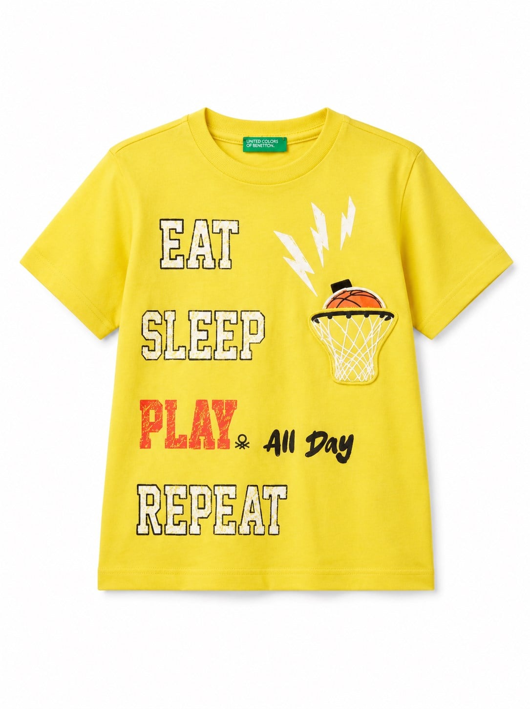 Benetton Erkek Bebek Figürlü Kısa Kollu Tişört 1-6 Yaş SARI