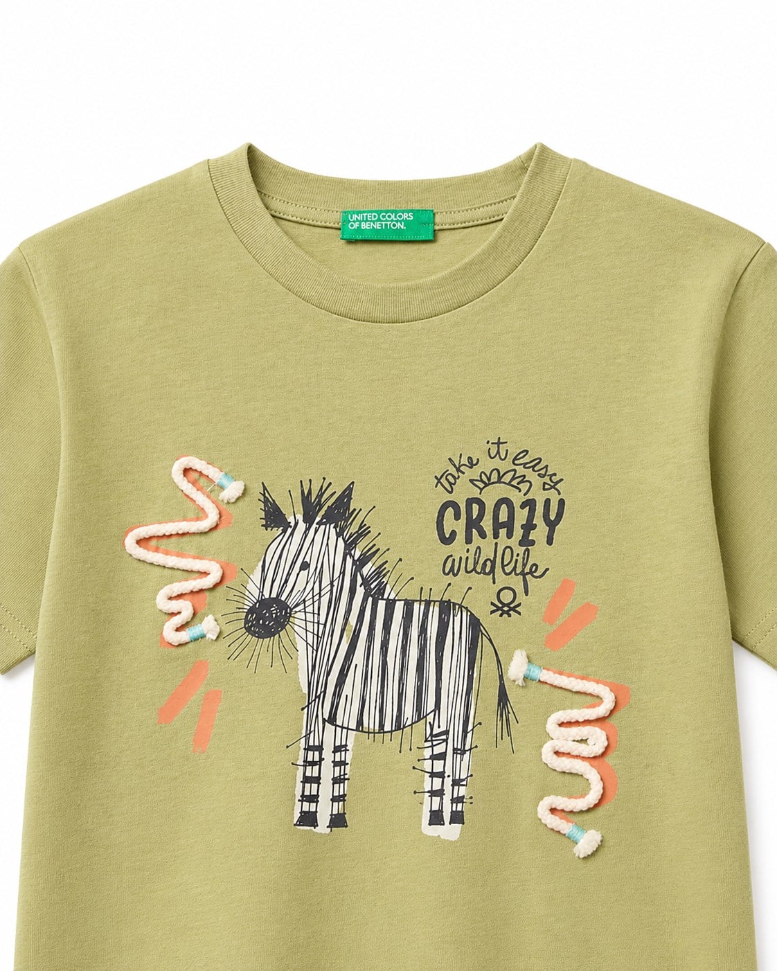 Benetton Erkek Bebek Halat Baskı Bisiklet Yaka T-shirt YEŞİL