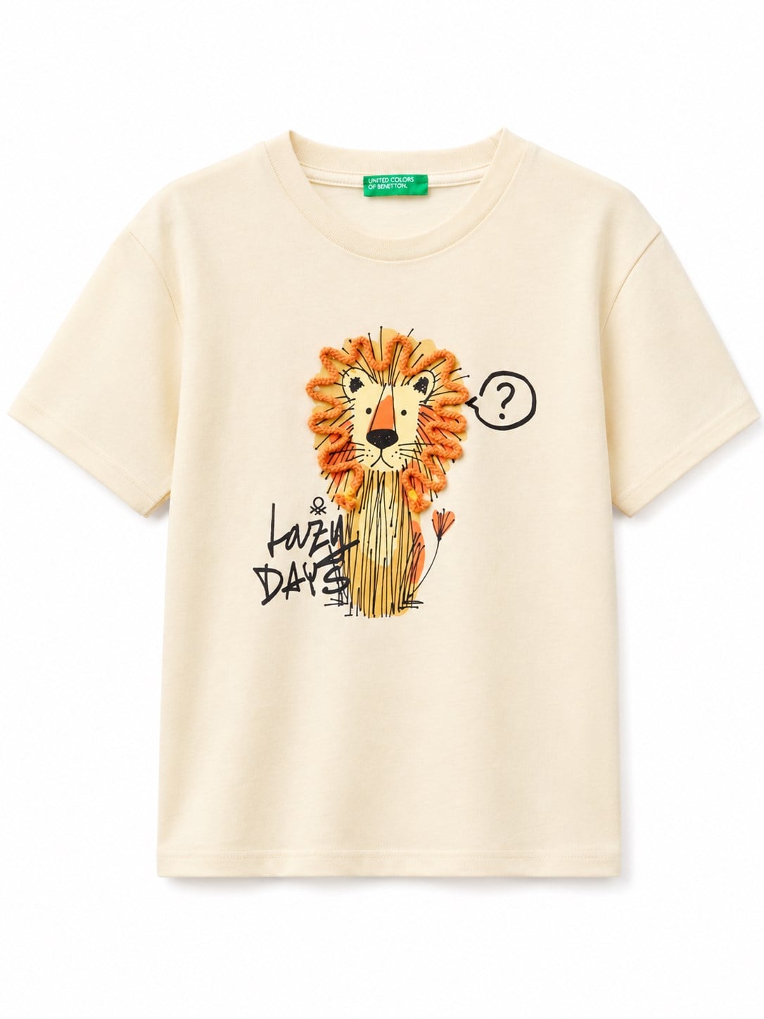 Benetton Erkek Bebek Halat Baskı Bisiklet Yaka T-shirt EKRU