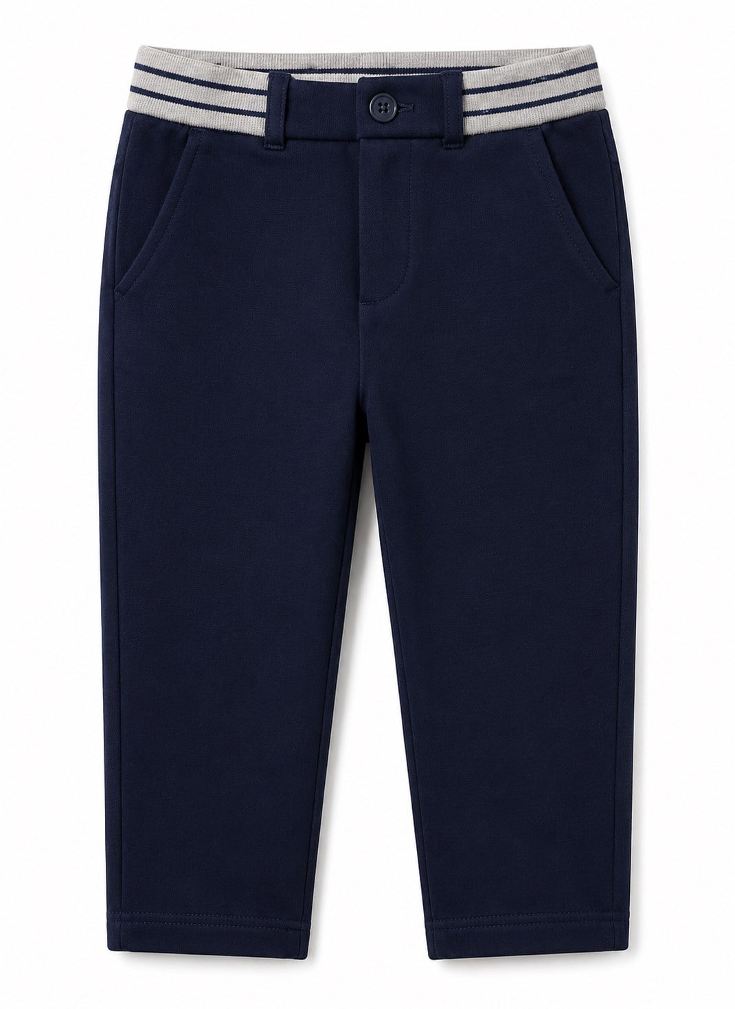 Benetton Erkek Bebek Lacivert Çizgili Bel Bantlı Gabardin Chino Pantolon 1-6 Yaş LACİVERT