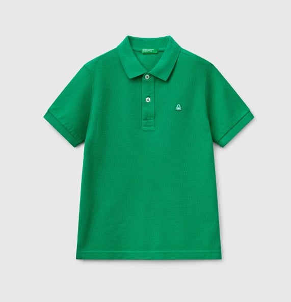 Benetton Erkek Bebek Logo Armalı Polo Tshirt 1-6 Yaş YEŞİL