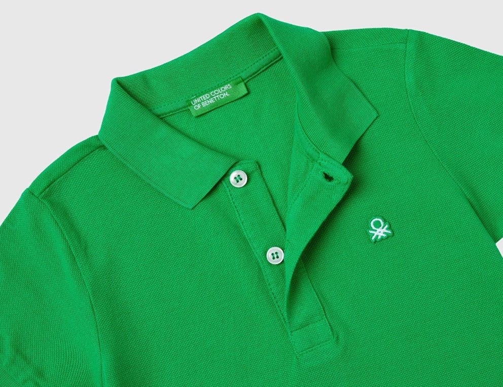 Benetton Erkek Bebek Logo Armalı Polo Tshirt 1-6 Yaş YEŞİL