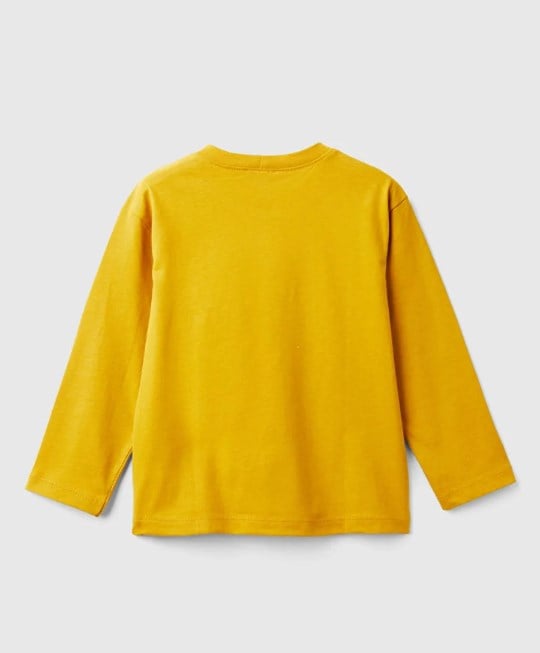 Benetton Erkek Bebek Traktör Baskı Uzun Kollu Tshirt 1-6 Yaş HARDAL