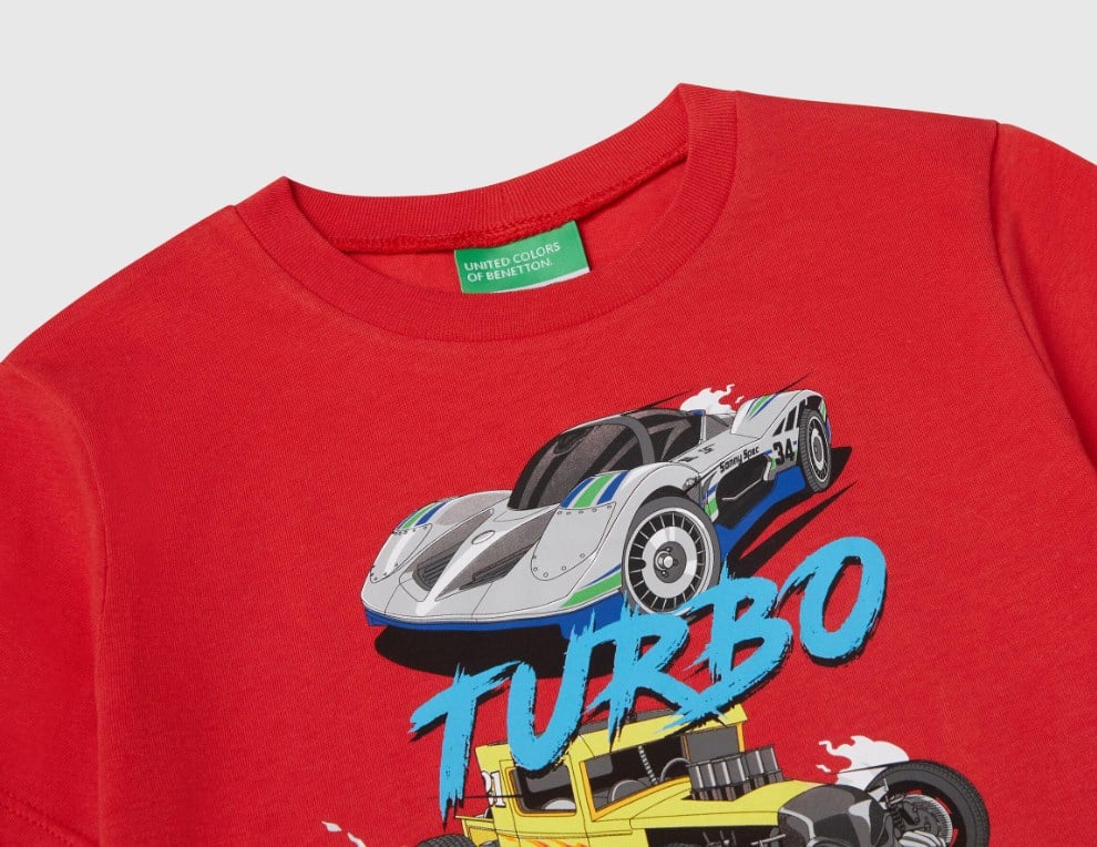 Benetton Erkek Bebek Turbo Kısa Kol Tshirt 1-6 Yaş KIRMIZI