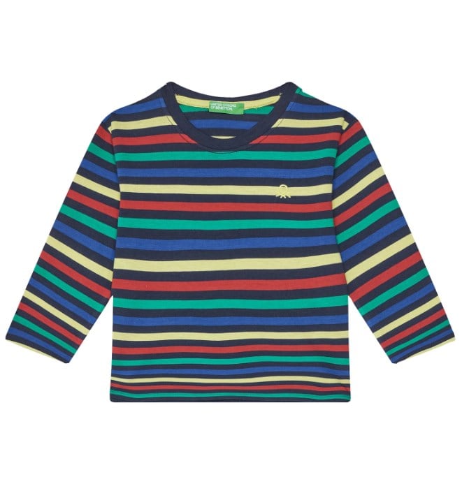 Benetton Erkek Bebek Uzun Kollu Çizgili Tshirt 1-6 Yaş RENKLİ