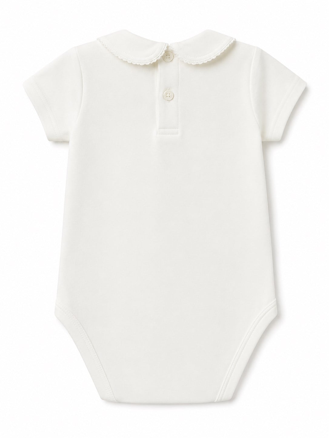 Benetton Erkek Bebek Yaka Detaylı Zıbın 6 Ay 18 Ay BEYAZ