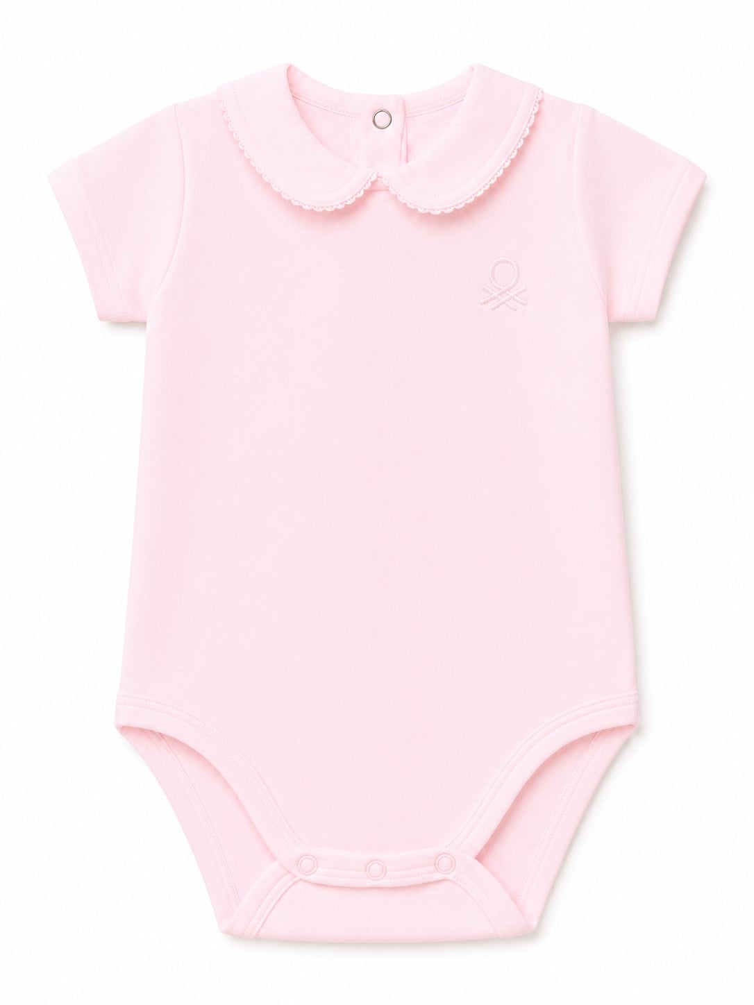 Benetton Erkek Bebek Yaka Detaylı Zıbın 6 Ay 18 Ay AÇIK PEMBE