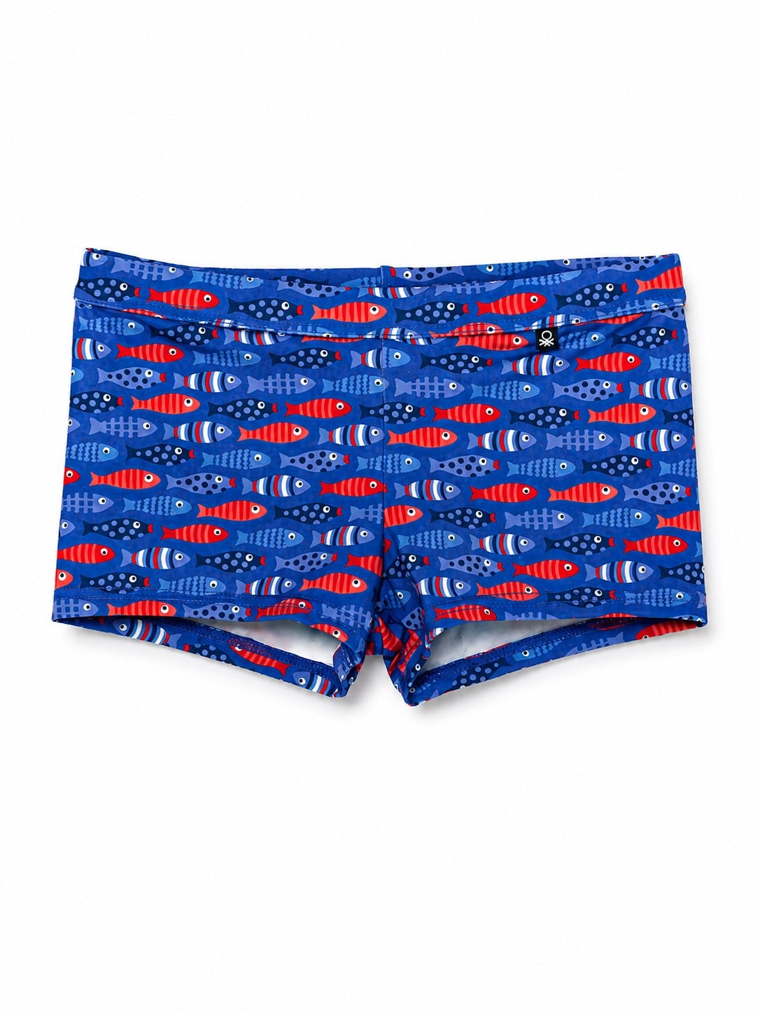 Benetton Erkek Çocuk Balık Desen Deniz Şortu 3-8 Yaş MAVİ